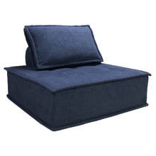 Rogan Linen & Cotton Armless Lounge Chairs (Set of 2)